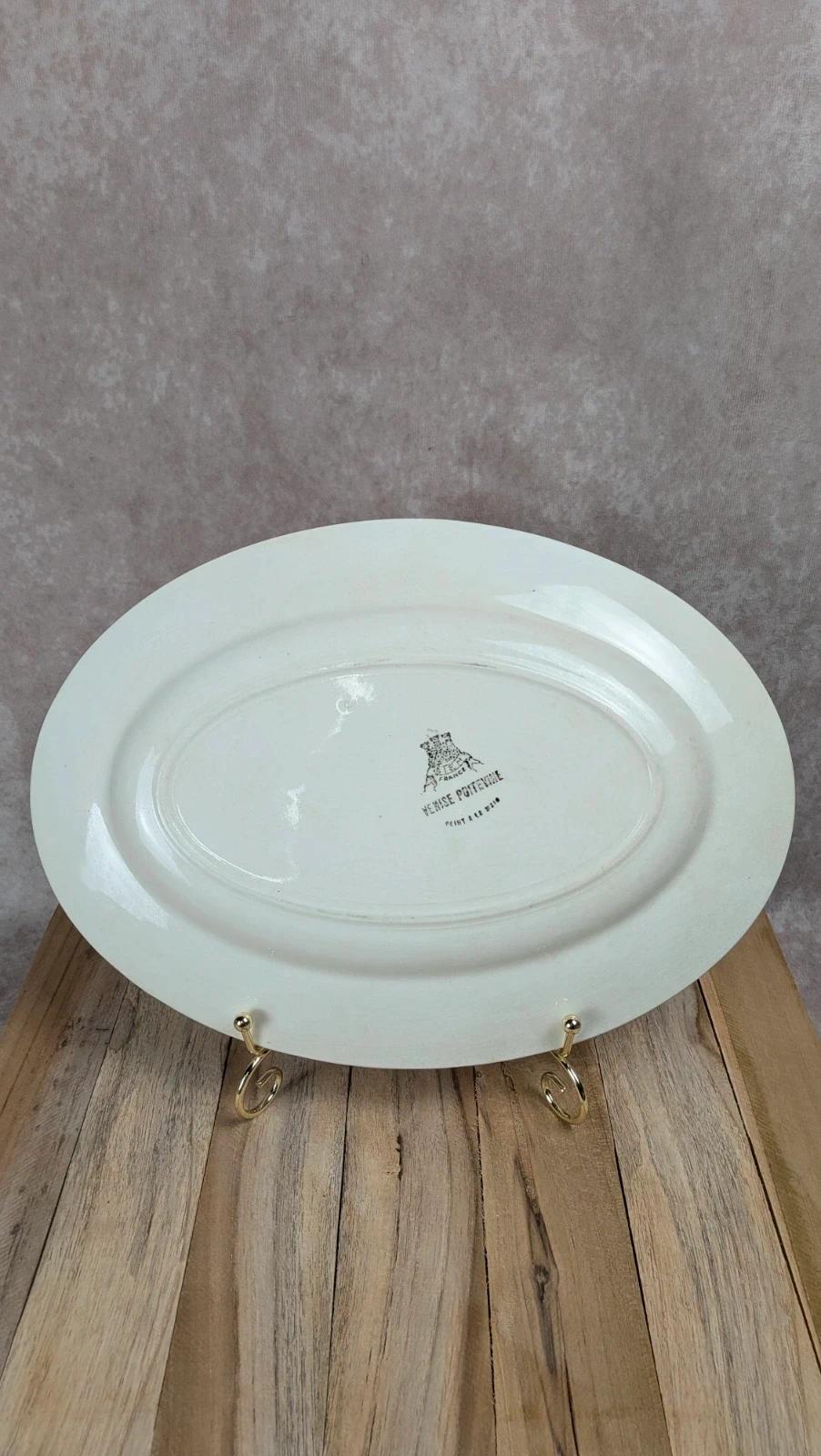 Plat ovale Gien – modèle Venise Poitevine peint main