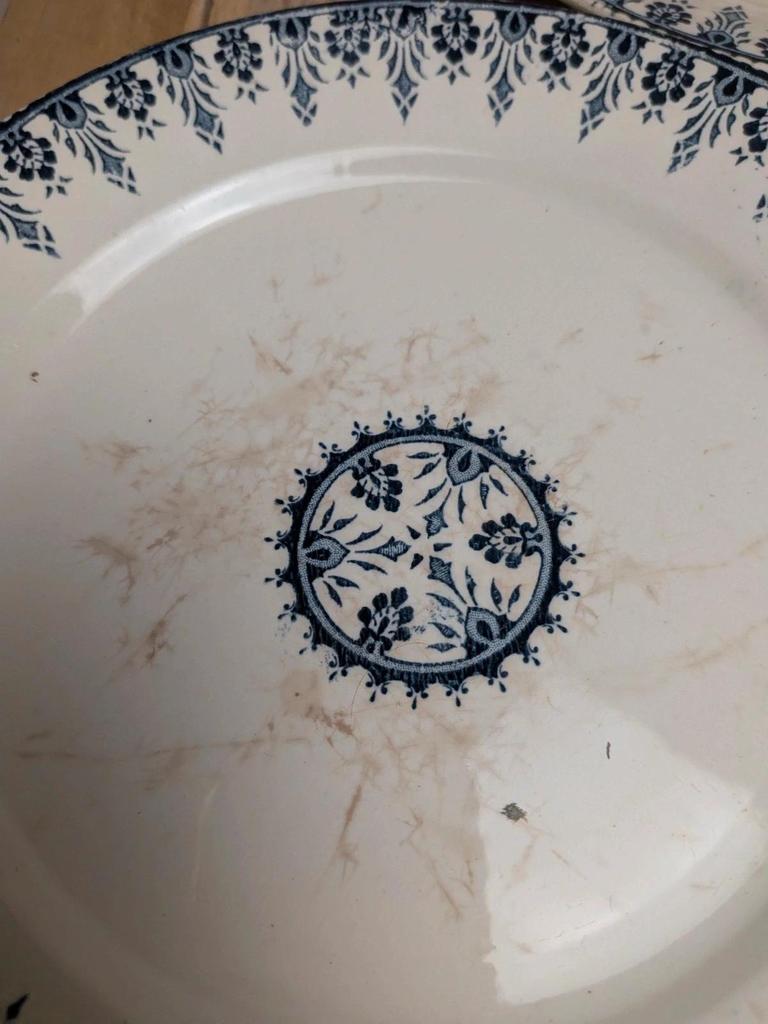 Lot de 3 assiettes à dessert Terre de fer Sarreguemines Digoin modèle Alger