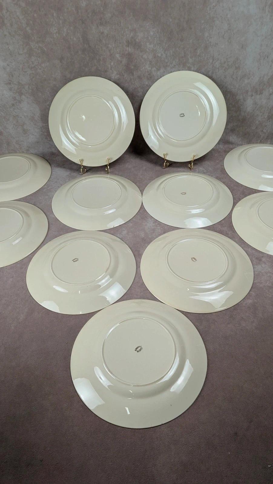 Lot de 12 assiettes plates Gien