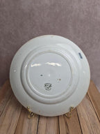 Assiette ancienne terre de fer Creil et Montereau modèle Compiègne verte