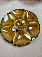 Lot de 8 assiettes à huîtres Gien, magnifique service vintage