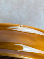 Plat ovale vintage Sarreguemines brun caramel