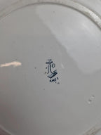 Grand plat creux Terre de Fer Clairefontaine Cyclamens 29 cm ancien