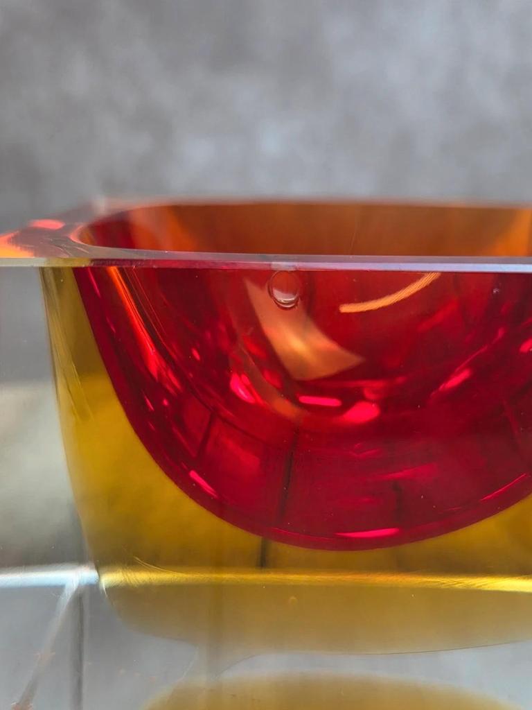 Cendrier vide-poche en verre sommerso attribué à Flavio Poli Seguso Murano design italien