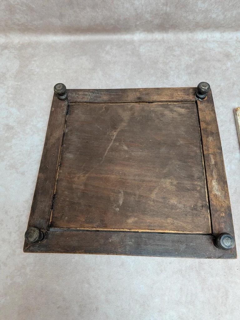 Dessous de plat ancien Terre de Fer Creil et Montereau décor oiseaux