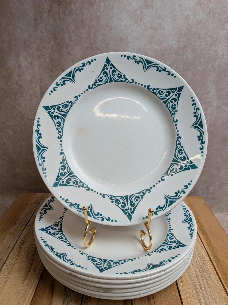 Lot de 7 assiettes plates terre de fer Moulin des Loups Fti 22