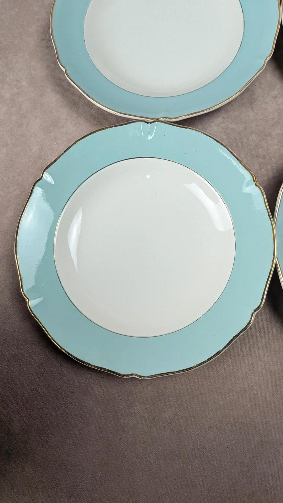 Lot de 6 assiettes creuses anciennes Seranord Saint-amand – Modèle Chambord