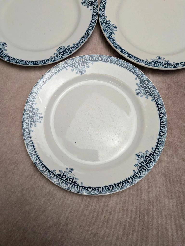 Lot de 5 assiettes plates Terre de Fer St Amand modèle Andrinople