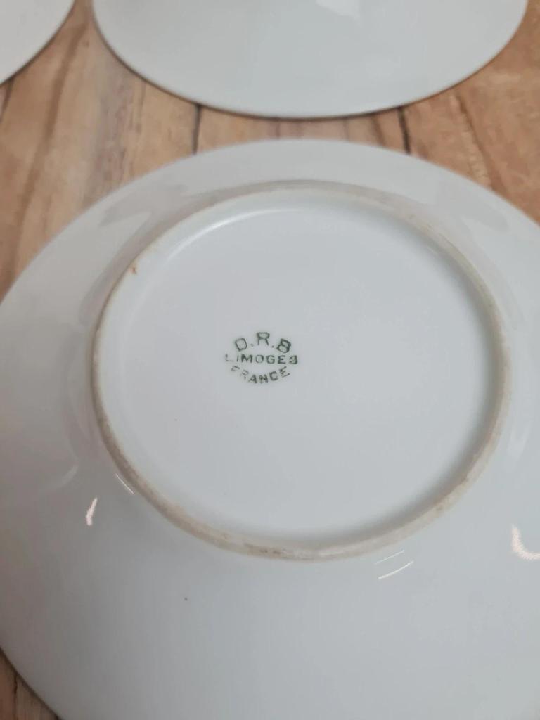 Lot de 6 tasses et soucoupes anciennes Limoges Drb – Art Déco doré 🌸