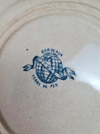 Lot de 6 assiettes plates anciennes – Vieillard & Cie Bordeaux, modèle Clématite 💙 Terre de Fer