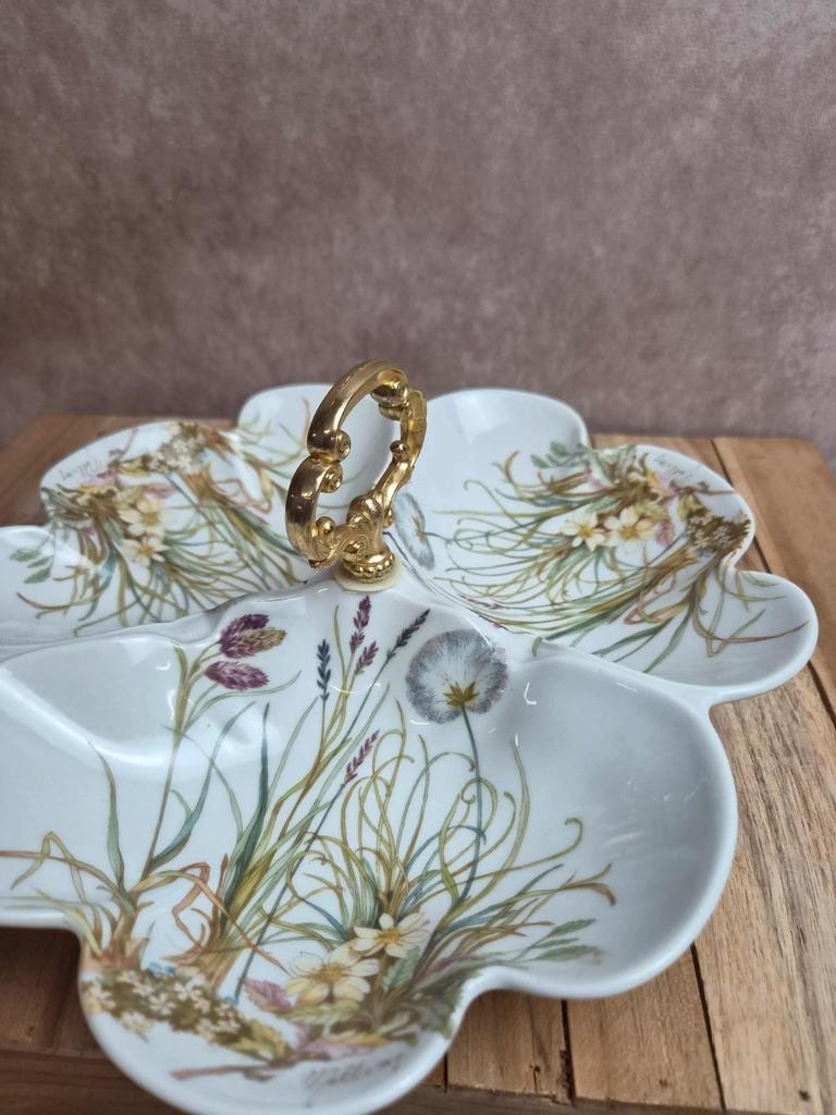 Serviteur 3 compartiments Pillivuyt France – décor Virginie signé Molling
