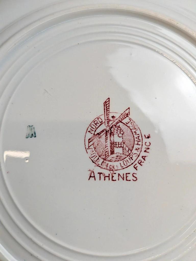 Lot de 2 assiettes plates terre de fer Moulin des Loups modèle Athènes