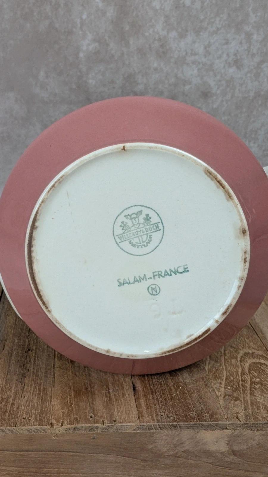 Théière vintage Villeroy & Boch Salam France rose poudré