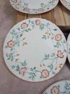 Lot de 5 assiettes plates Churchill Briar Rose – Faïence anglaise vintage
