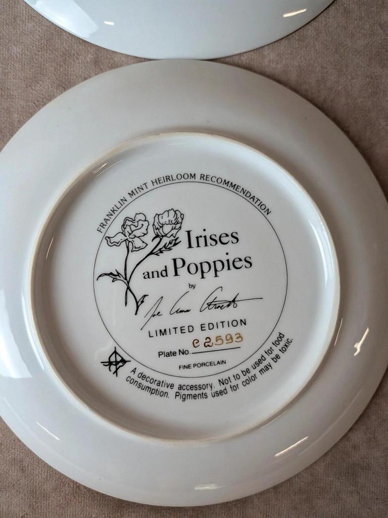 Lot 4 assiettes de collection Franklin Mint – Joe Anna Arnett – Fleurs – Édition limitée