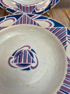 Assiettes Moulin des Loups modèle Charente – Art Déco – 1 plate + 1 creuse