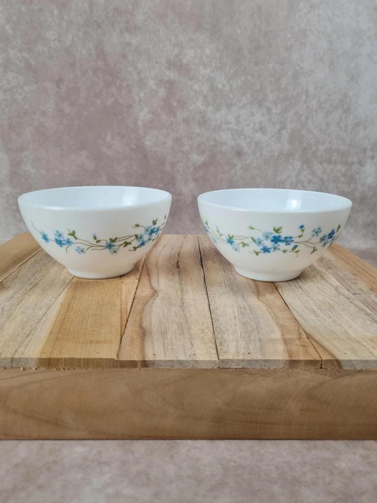 Lot de 2 bols Arcopal Myosotis – fleurs bleues vintage 🌸