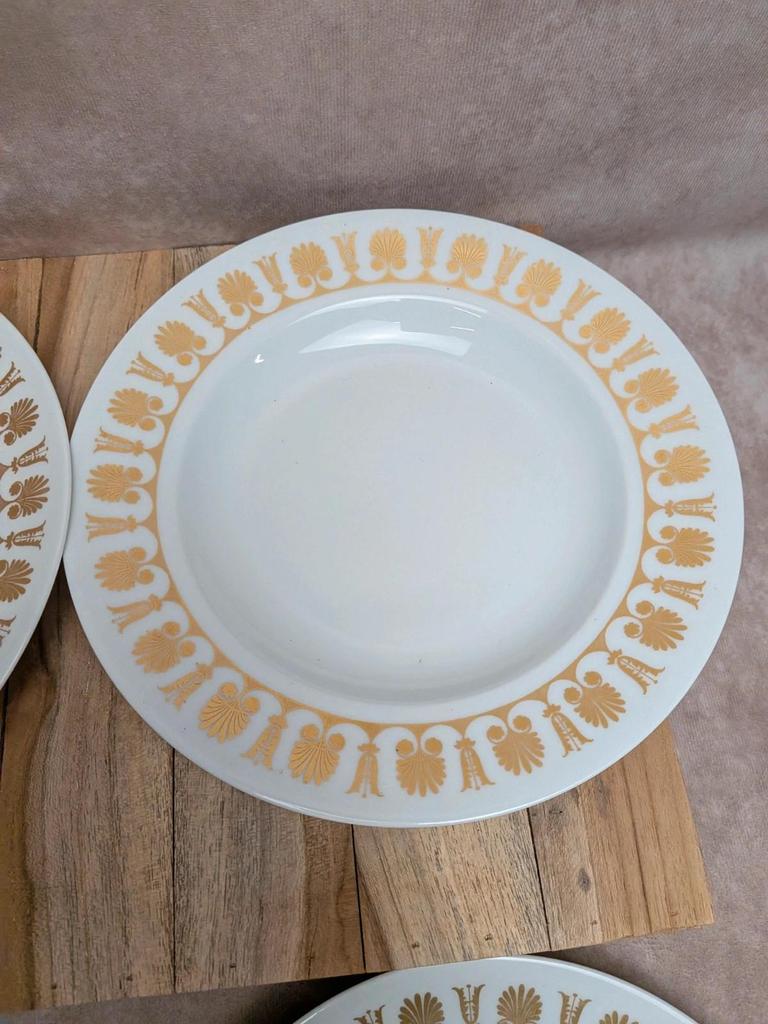4 assiettes creuses Limoges dorure