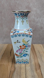 Vase chinois décor floral & oiseaux