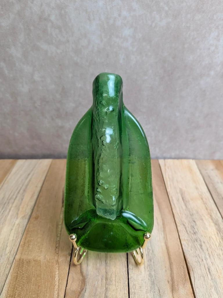 Soliflore mural en verre vert – style Art déco