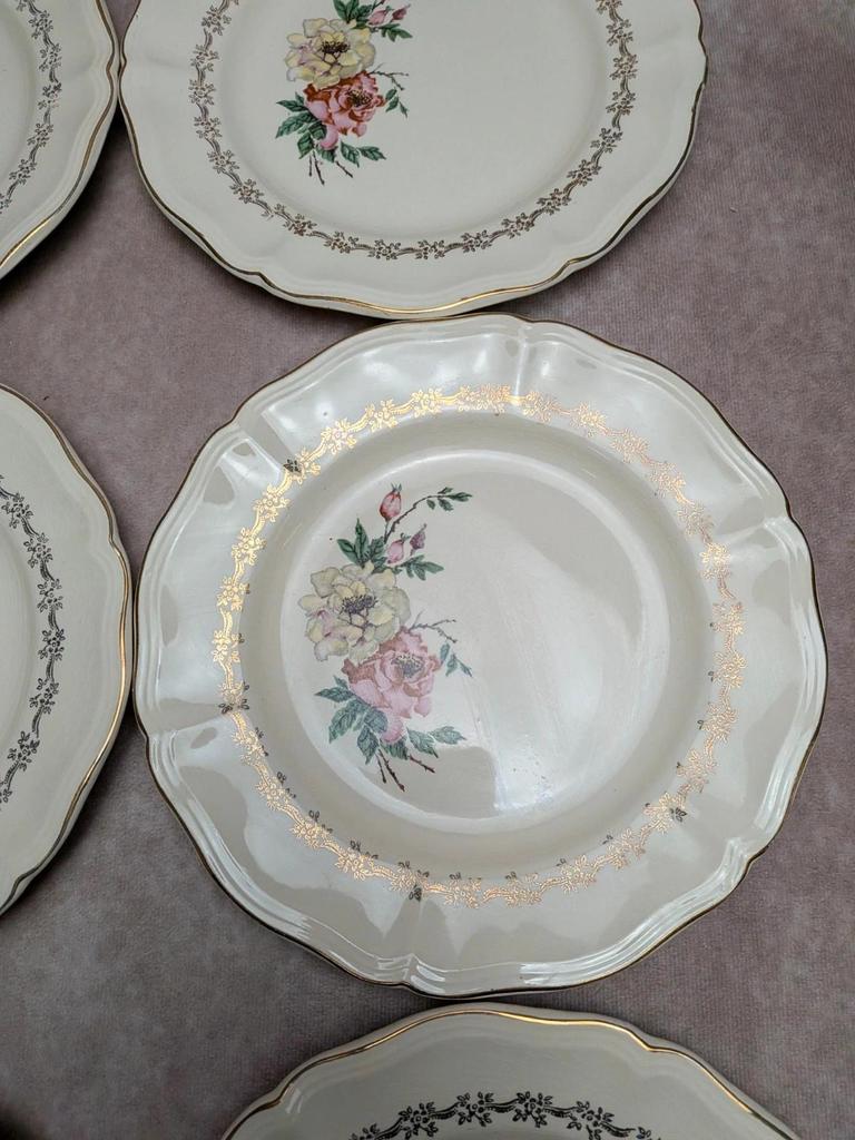 6 assiettes dessert Sarreguemines terre de fer