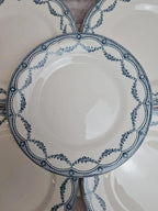 Lot de 6 assiettes à dessert anciennes Salins “petit Trianon” terre de fer bleu 💙🍰