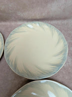 6 assiettes plates Terre de fer Salins décor bleu nuagé