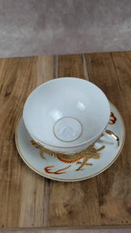 Tasse & soucoupe vintage – motif dragon & lithophanie