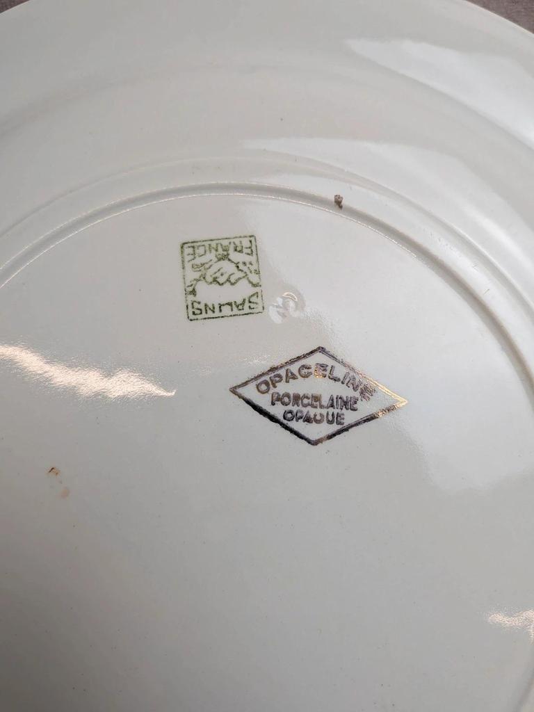 Lot de 2 plats ronds Opaceline Salins liseré doré vintage