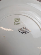 Lot de 2 plats ronds Opaceline Salins liseré doré vintage