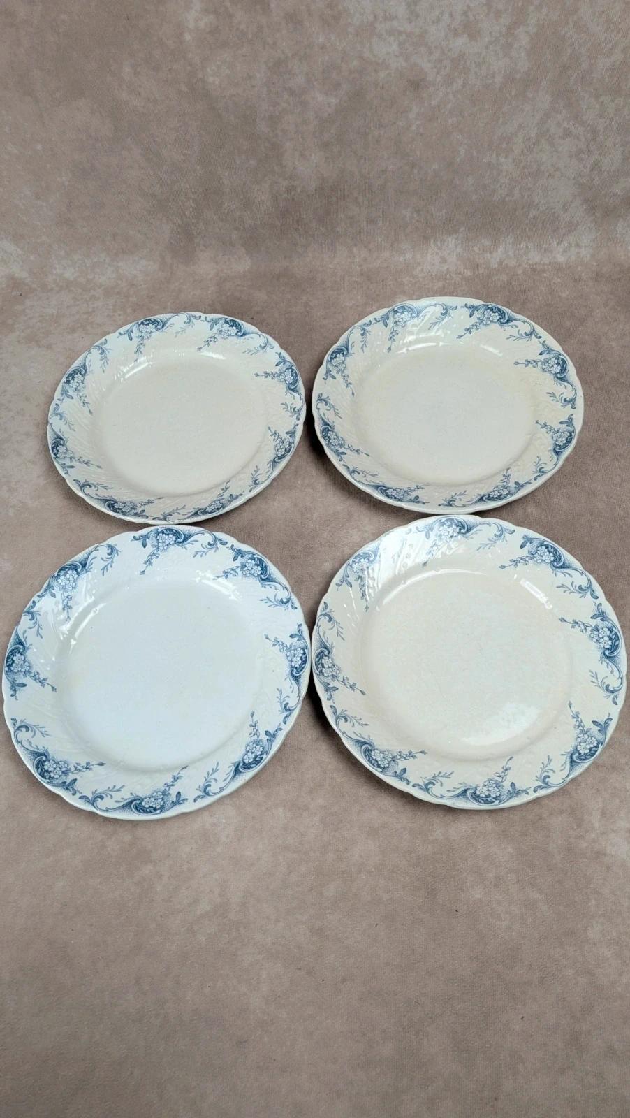 Lot de 4 assiettes à dessert Lunéville – Modèle Angèle