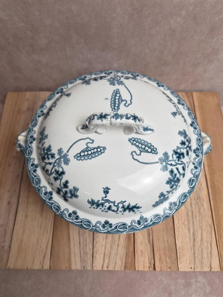 Soupière terre de fer Saint-amand & Hamage Modern Style bleue avec couvercle