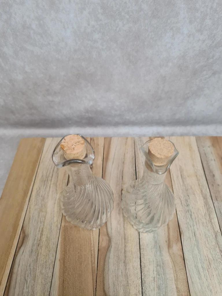 Serviteur huile vinaigre ancien Terre de Fer attribué Gien décor floral bleu 💙