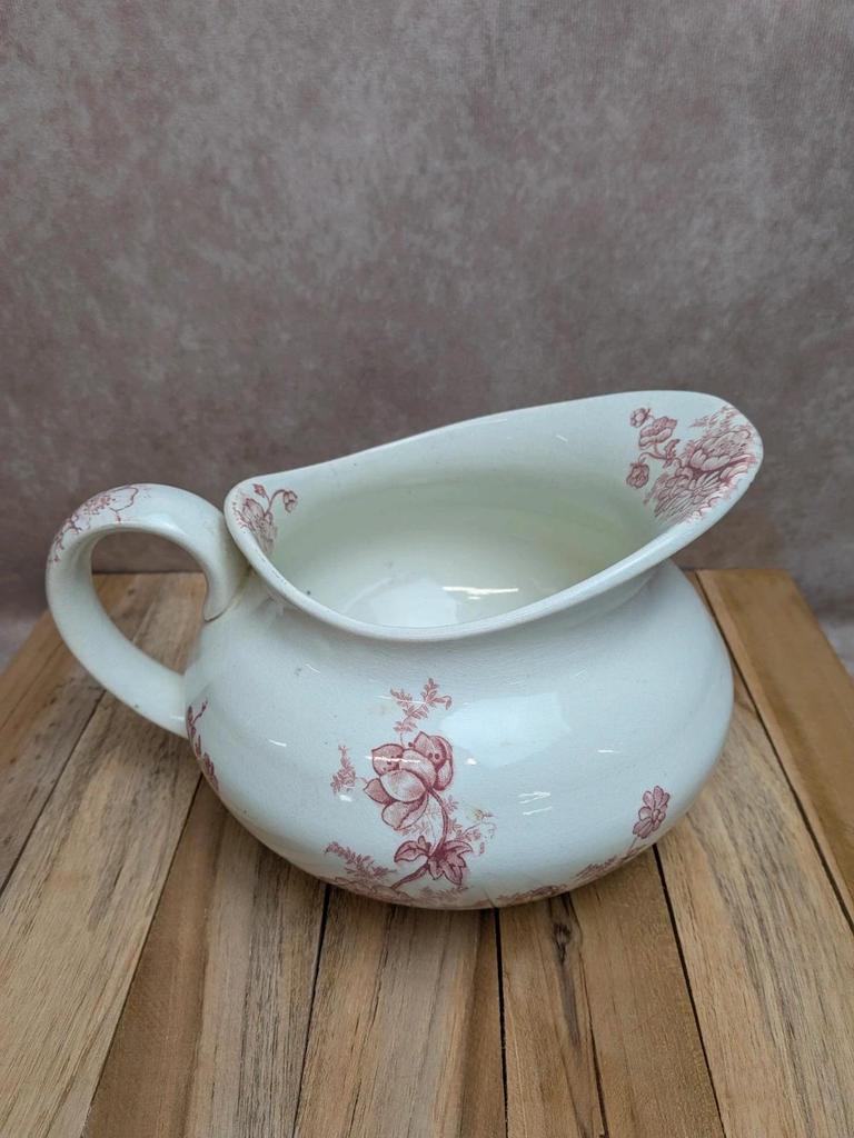 Ensemble de toilette ancien Anémone L. Bertrand Bordeaux terre de fer