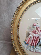 Cadre ovale vintage verre bombé “la Mode Illustrée” Anaïs Toudouze