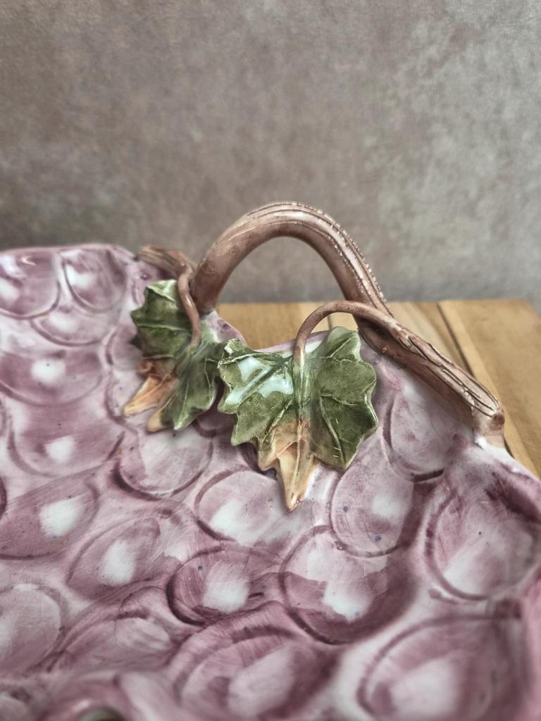 Plat raisin en barbotine italienne vintage – G.b.c. Made in Italy