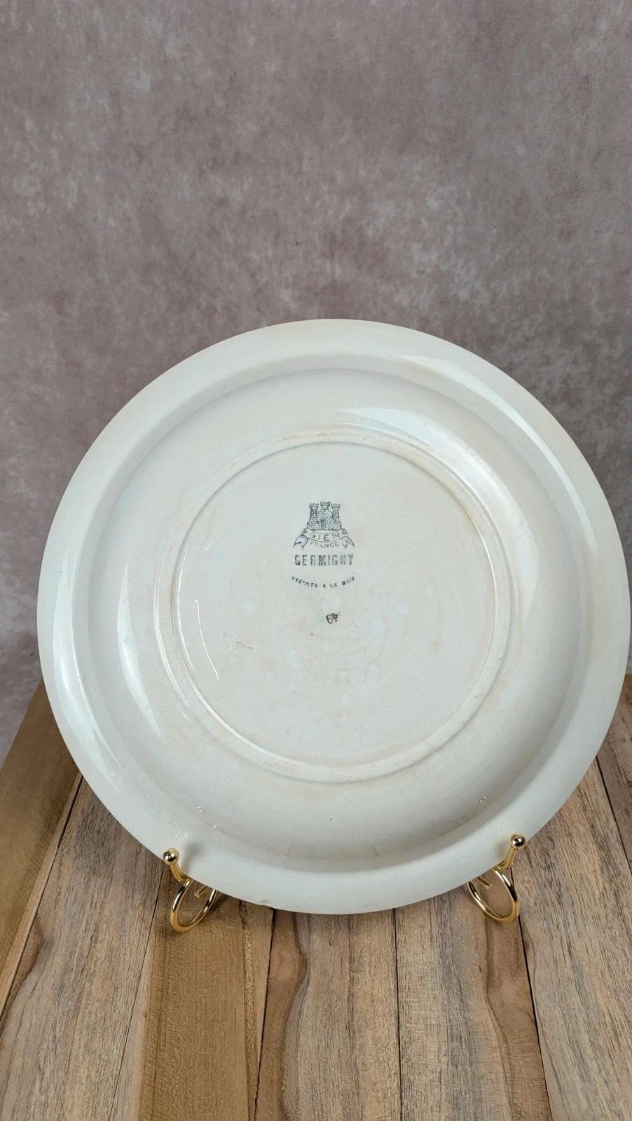 Lot de 6 assiettes + plat Gien modèle Germigny