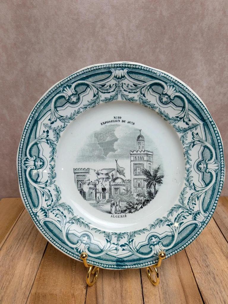 Assiette parlante Terre de Fer Creil et Montereau Algérie 1878 n°210