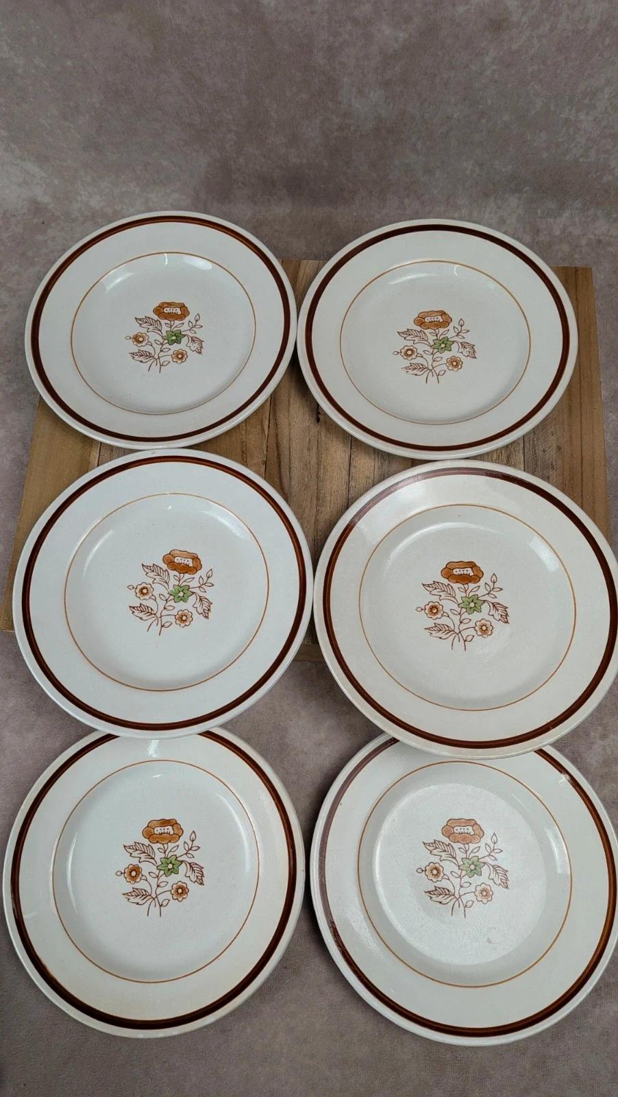 Lot de 6 assiettes + plat Gien modèle Germigny