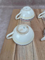 Lot de 6 tasses et sous-tasses vintage Saint-amand modèle Monaco