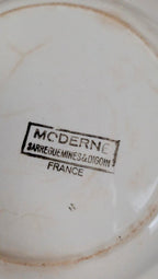 Lot de 3 assiettes plates vintage – Modèle Moderne – Sarreguemines & Digoin