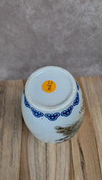 Vase asiatique décor paon en porcelaine
