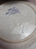 Lot de 8 assiettes à dessert anciennes anglaises J. Marshall & Co Bosphorus faïence violette Xixe