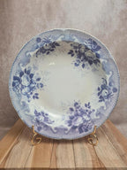 Plat creux Terre de fer Creil et Montereau modèle Bouquet 🌿 décor floral bleu