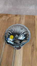 Beurrier vintage coquille en métal argenté