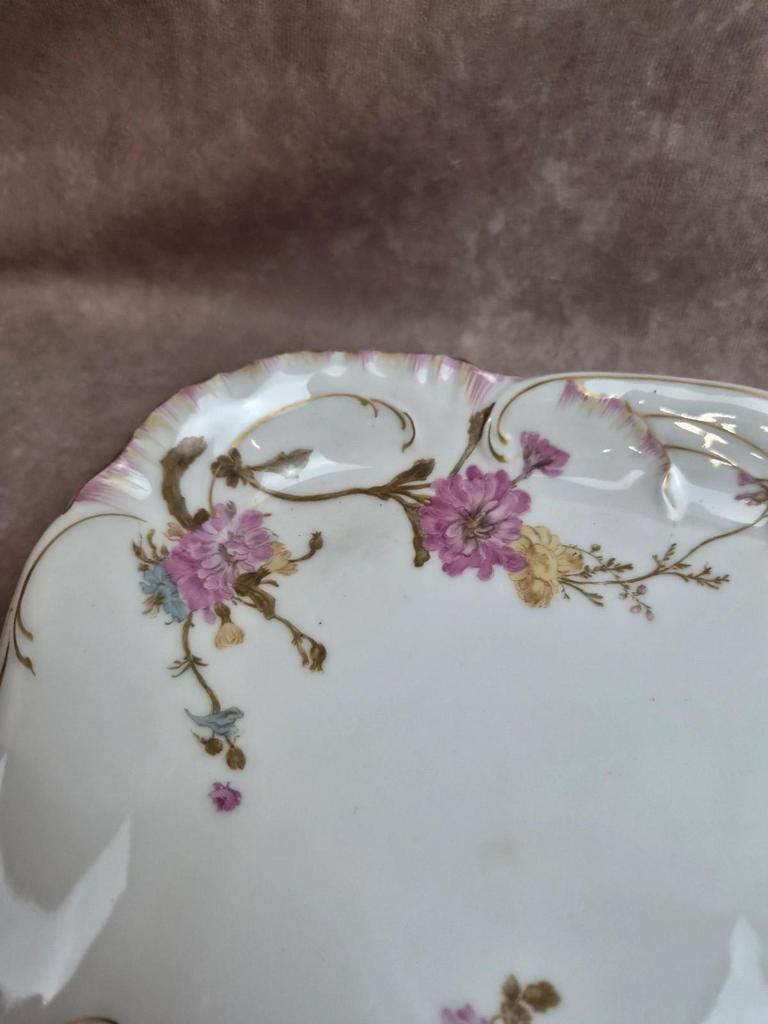Paire de grands plats Haviland Limoges pour Vermont Marin Paris vers 1890