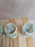 Lot de 4 verres à pied en onyx vintage