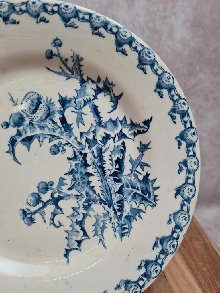 Assiette ancienne Gien modèle Chardon Terre de Fer 💙🌿