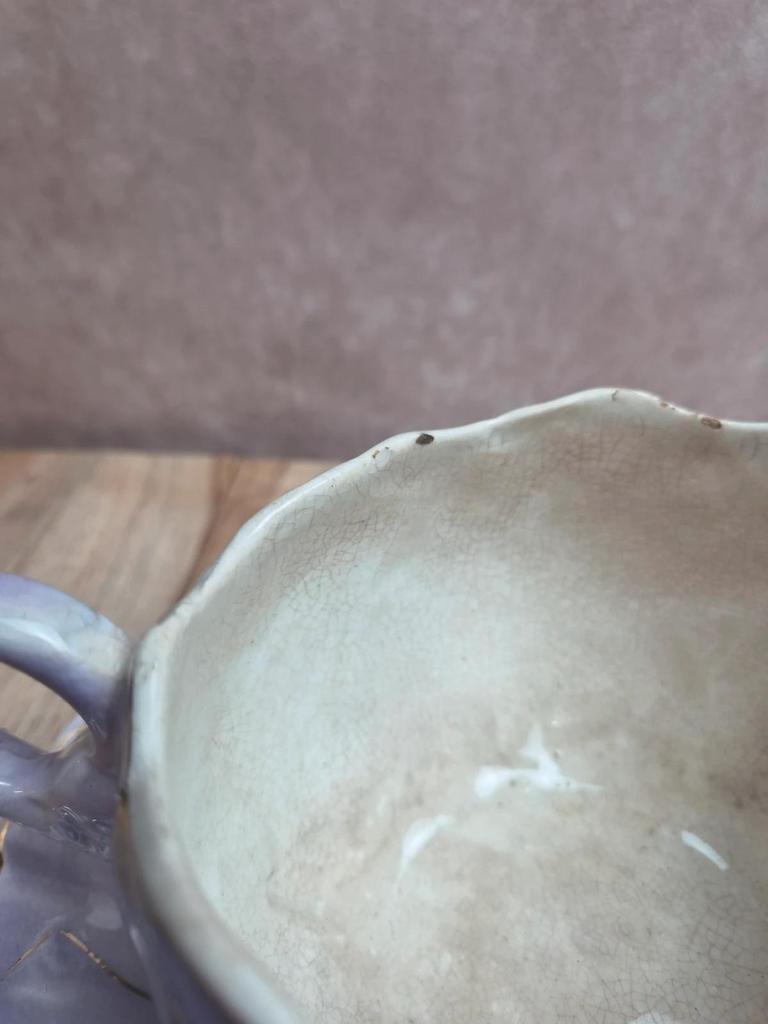 2 grandes tasses à petit déjeuner / chocolat Kg Lunéville avec soucoupes