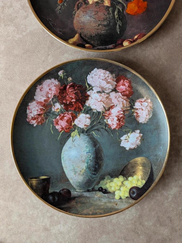 Lot 4 assiettes de collection Franklin Mint – Joe Anna Arnett – Fleurs – Édition limitée